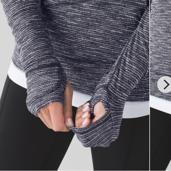 Lululemon Think Fast Pullover Coco Pique Black / Black - Picture 13 of 16